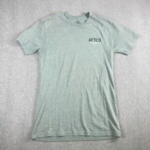 Aftco T-Shirt Men's Small Green Fishing Short Sleeve Pullover Crew Neck‎
